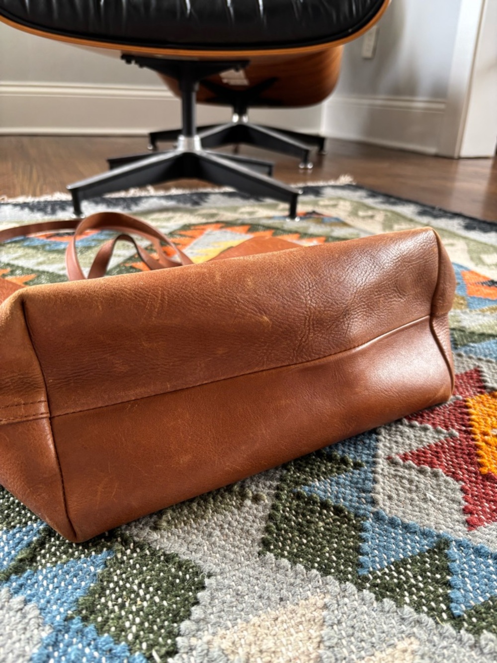 Madewell Zip-Top Transport Carryall Tote in English Saddle Brown - Picture 5 of 8